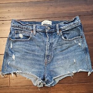 Abercrombie & Fitch Distressed Denim Cutoff Shorts - Blue